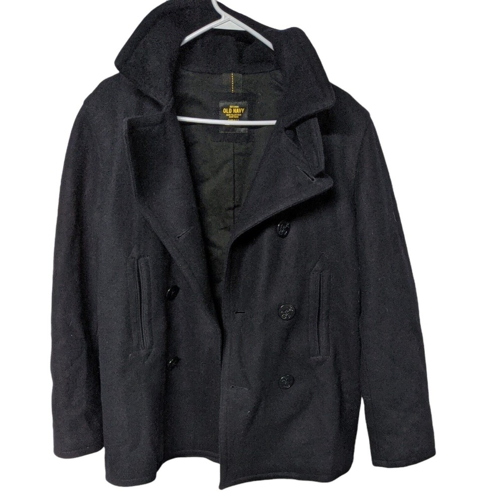 Old Navy Shadow Wool Blend Peacoat Small